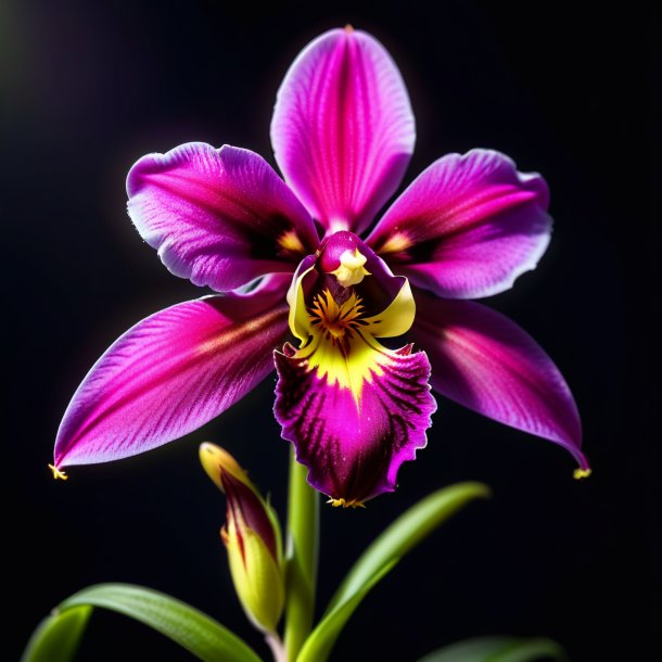 "portrait d'une ophrys fuchsia, orchidée volante"