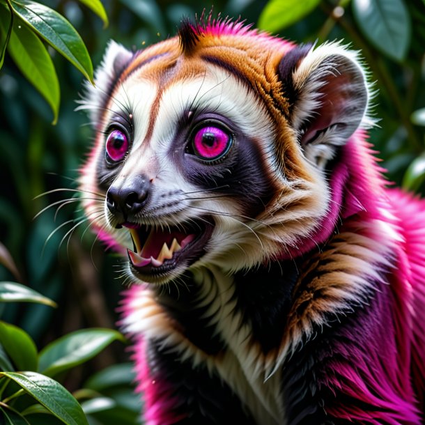 Pic of a fuchsia crying lemur