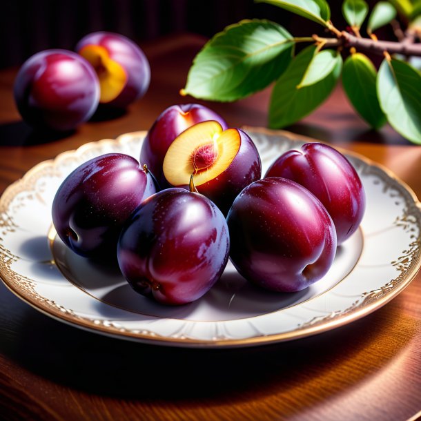 "pic of a olden date, plum"