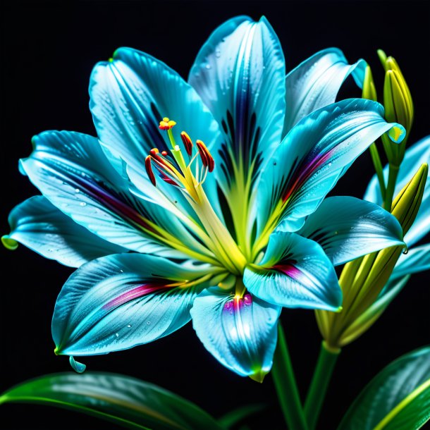 Photography of a aquamarine kaffir lily