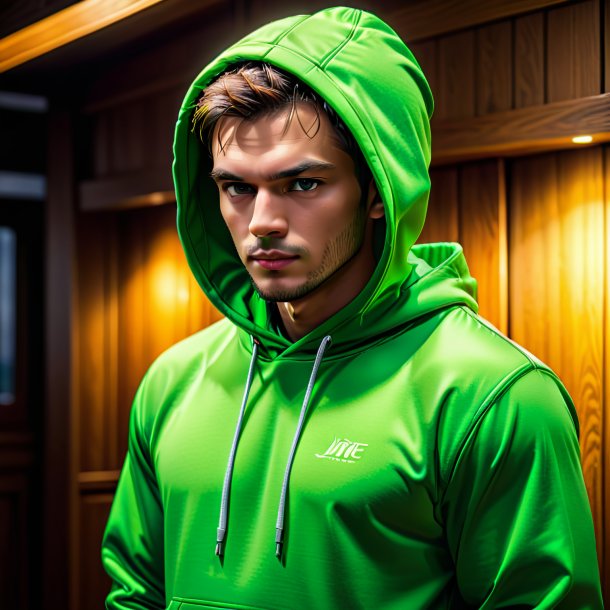 Image of a lime hoodie from wood