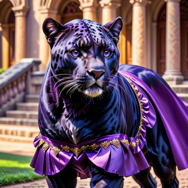 Picture of a panther in a purple skirt