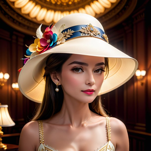 Image of a ivory hat from paper