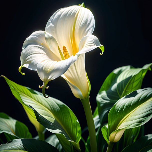 Depicting of a white arum