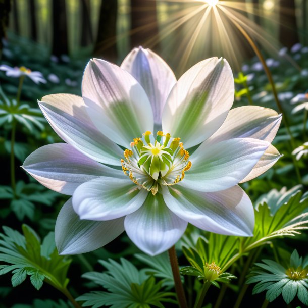 Portrait of a silver wood anemone