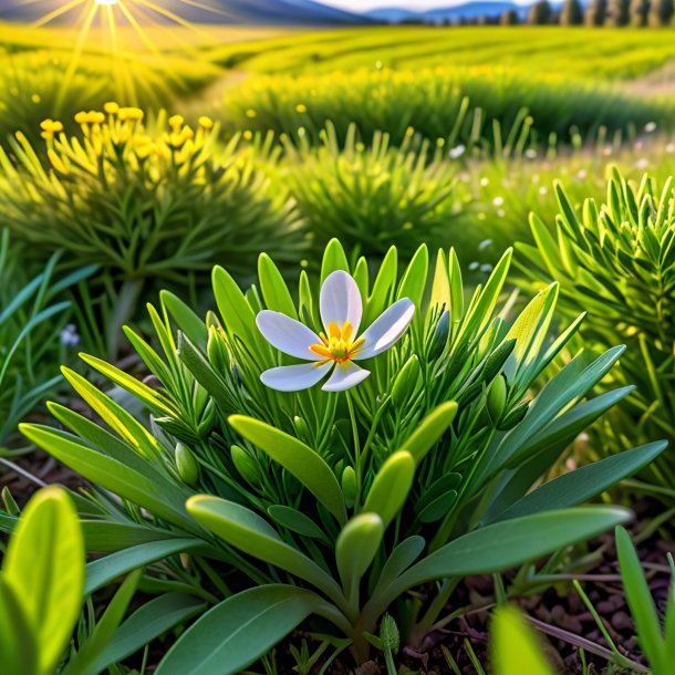 "depicting of a olive crowfoot, meadow"