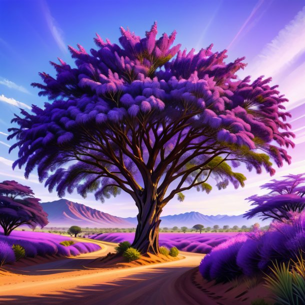 Sketch of a purple acacia