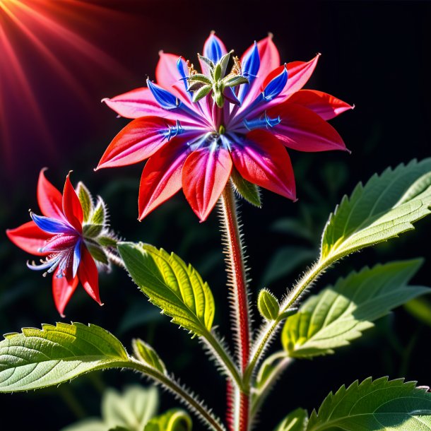 Drawing of a red borage