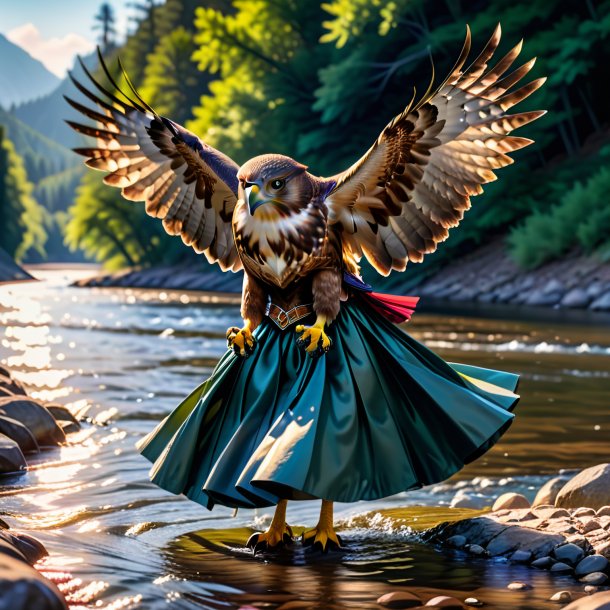 Photo of a hawk in a skirt in the river