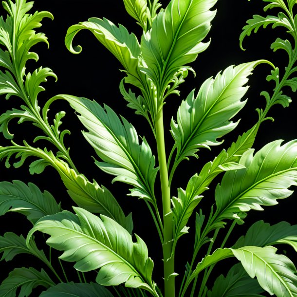 Depiction of a pea green acanthus