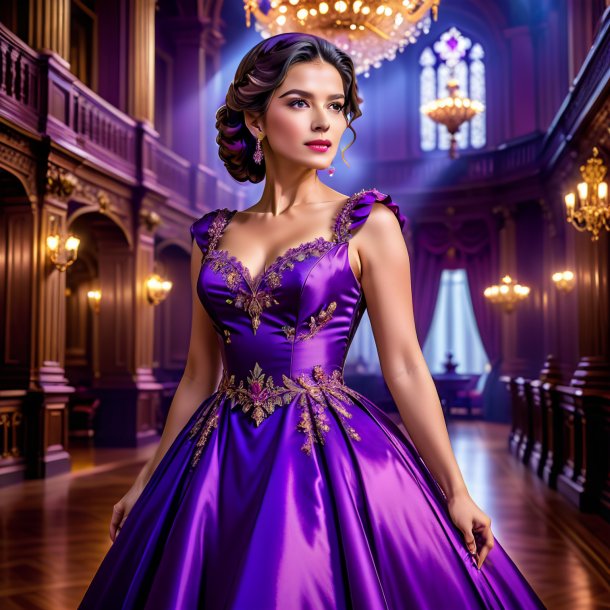 Imagem de um mol em um vestido roxo