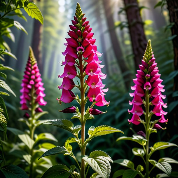 Portrait of a red foxglove