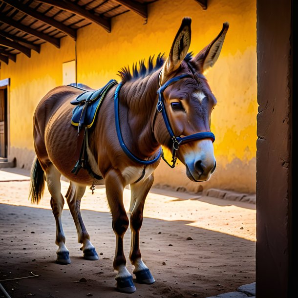 Foto de un burro amarillo que espera