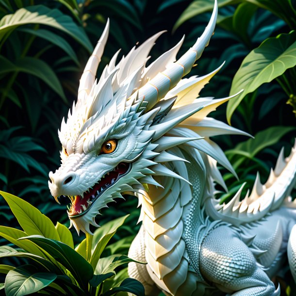 Imagery of a white dragon-plant