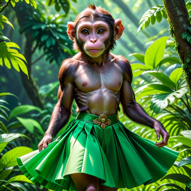 Pic of a monkey in a green skirt