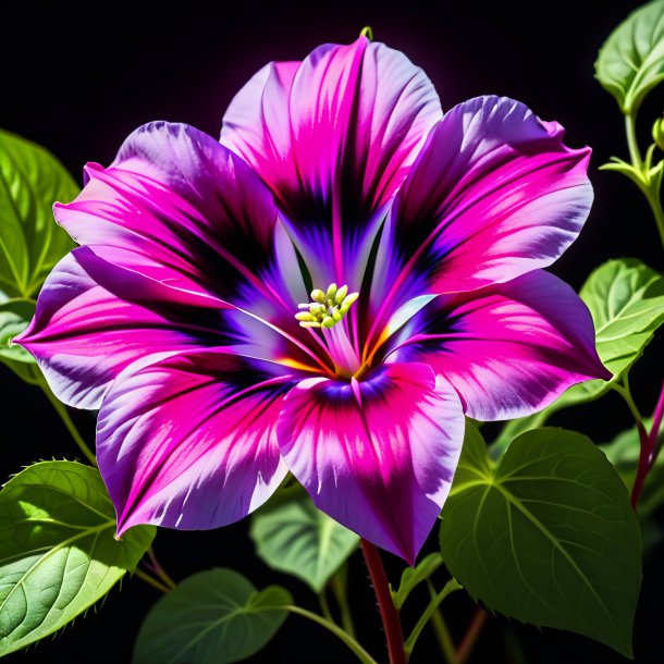 Drawing of a magenta ipomoea tricolor