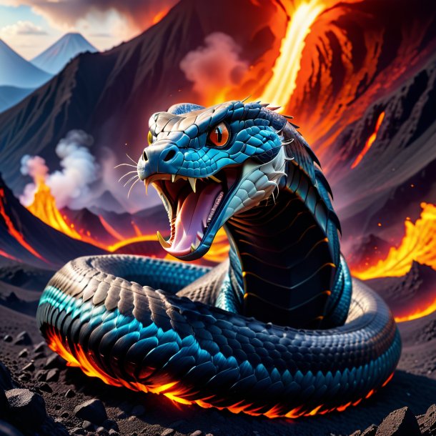 Photo of a playing of a cobra in the volcano