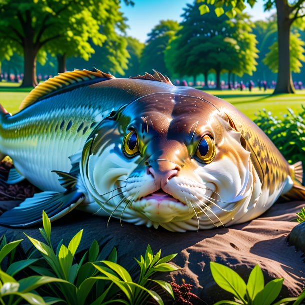 Photo of a sleeping of a haddock in the park