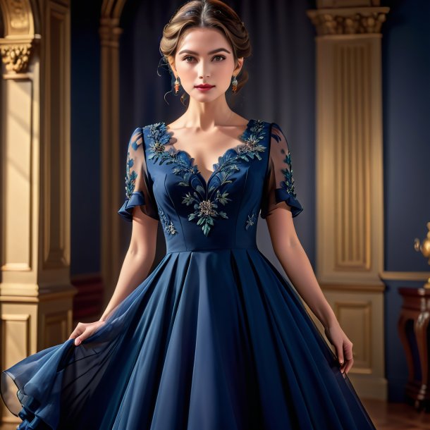 Photo d'une robe bleu marine de gypse