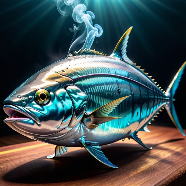 Image of a aquamarine smoking tuna