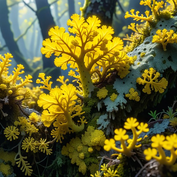 Figure of a yellow lichen
