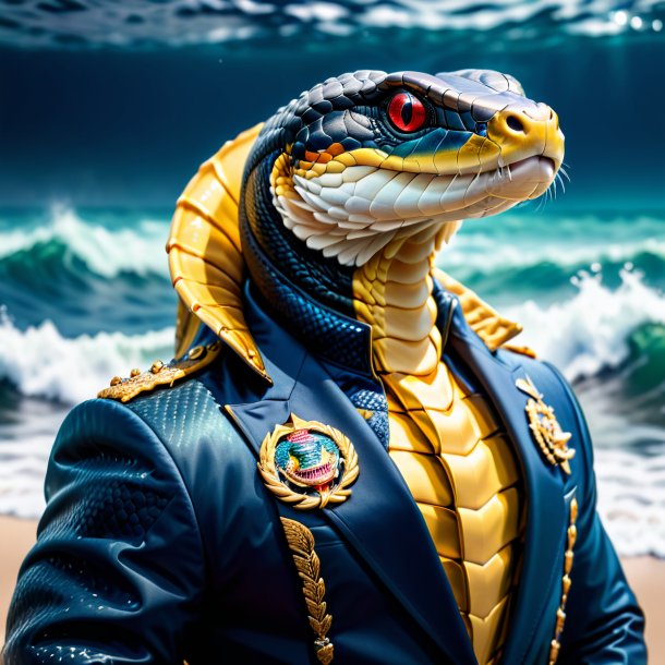 Pic de uma cobra rei em uma jaqueta no mar