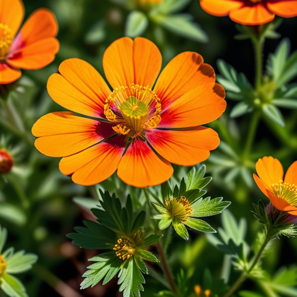 Representación de un cinquefoil naranja