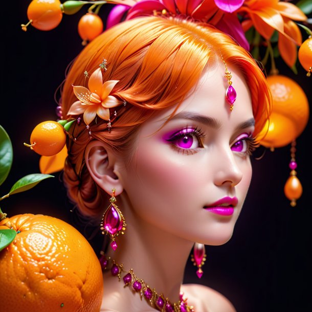 "pic of a orange lady's-eardrop, fuchsia"