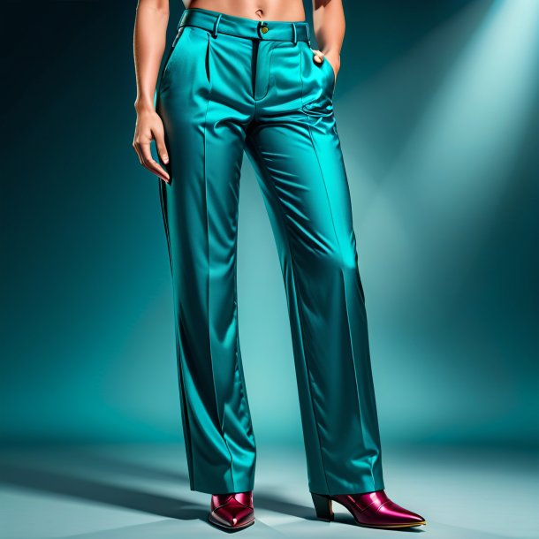 Illustration of a teal trousers from iron