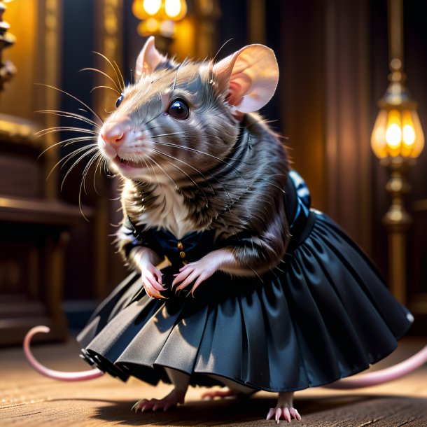 Pic of a rat in a black skirt