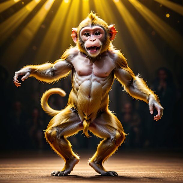 Image of a yellow dancing monkey