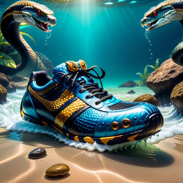 Image of a cobra in a shoes in the water