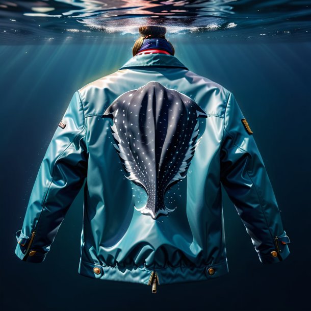 Photo of a whale in a jacket in the water