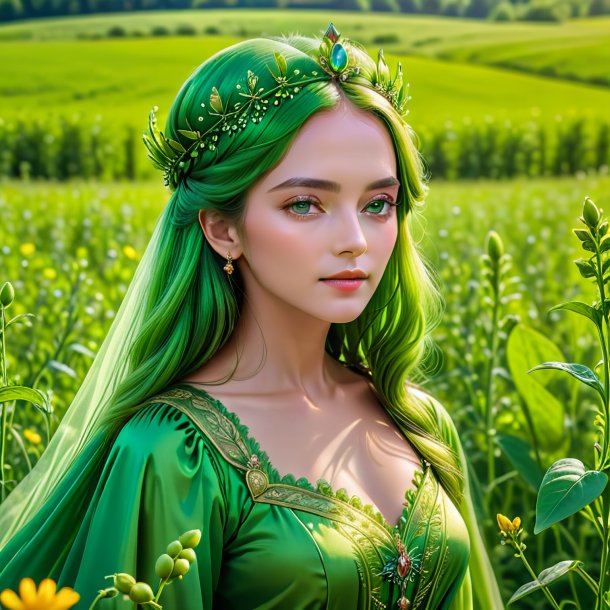 Photographie d'une reine verte de pois de la prairie