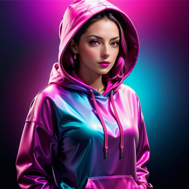 Clipart d'un sweat à capuche fuchsia en polyéthylène