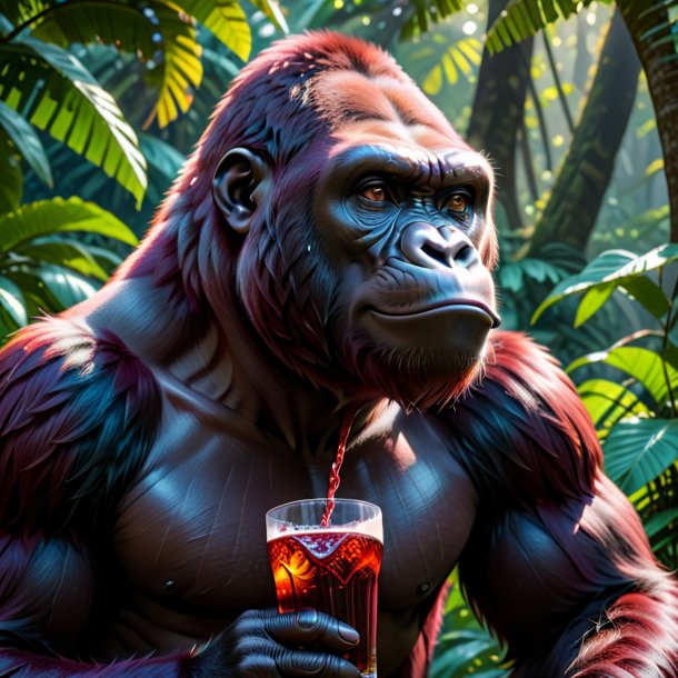 Pic of a maroon drinking gorilla