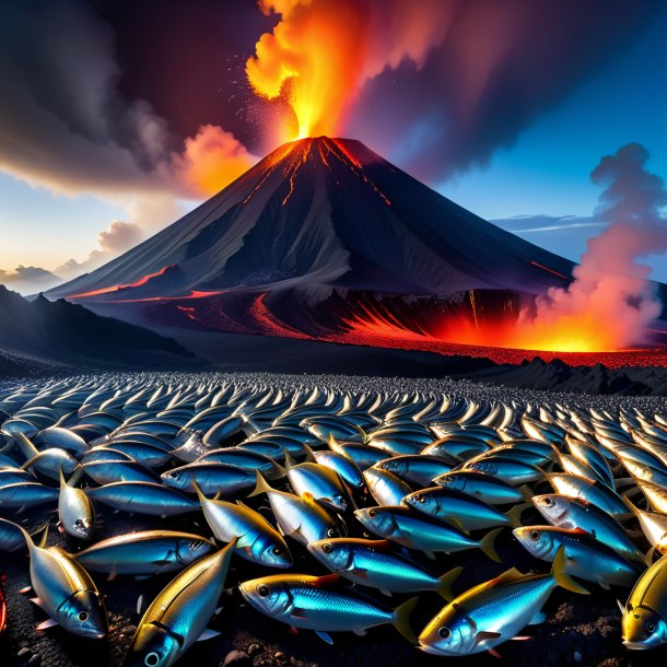 Image of a waiting of a sardines in the volcano