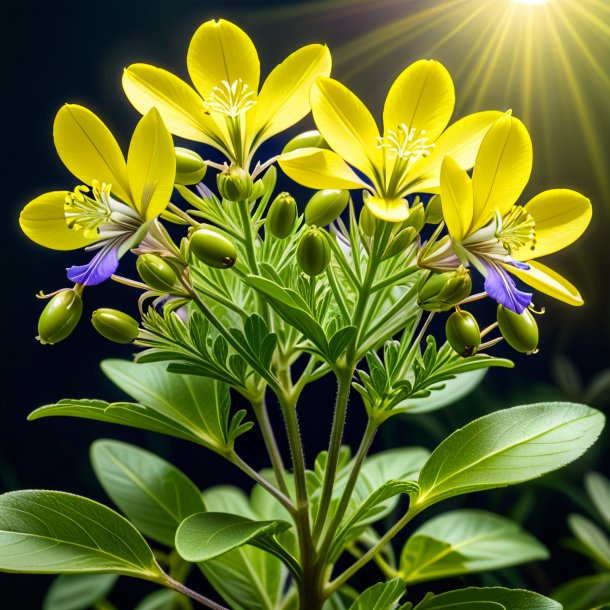 Ilustração de um polemonium de oliveira