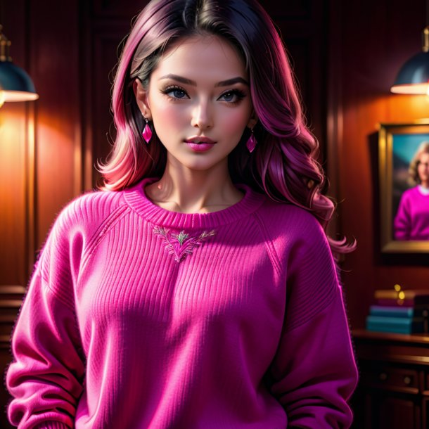 Drawing of a hot pink sweater from iron