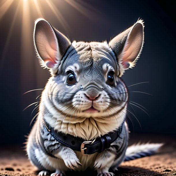 Pic d'un chinchillas dans une ceinture grise