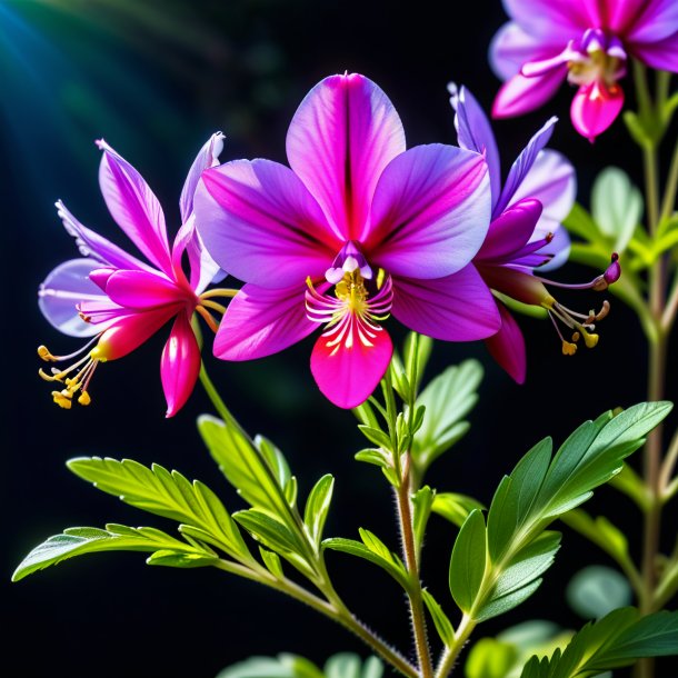 Fotografia de um polemonium fuchsia