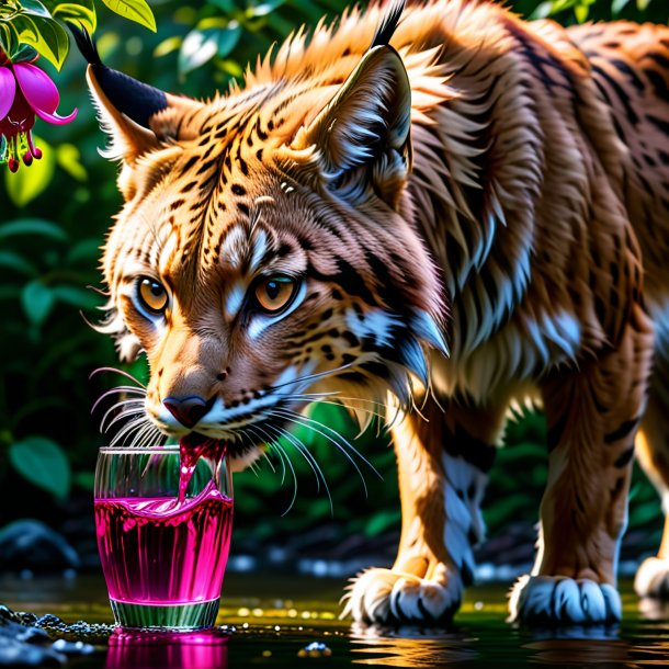 Image of a fuchsia drinking lynx