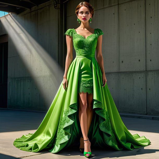 Desenho de um vestido verde de ervilha do concreto