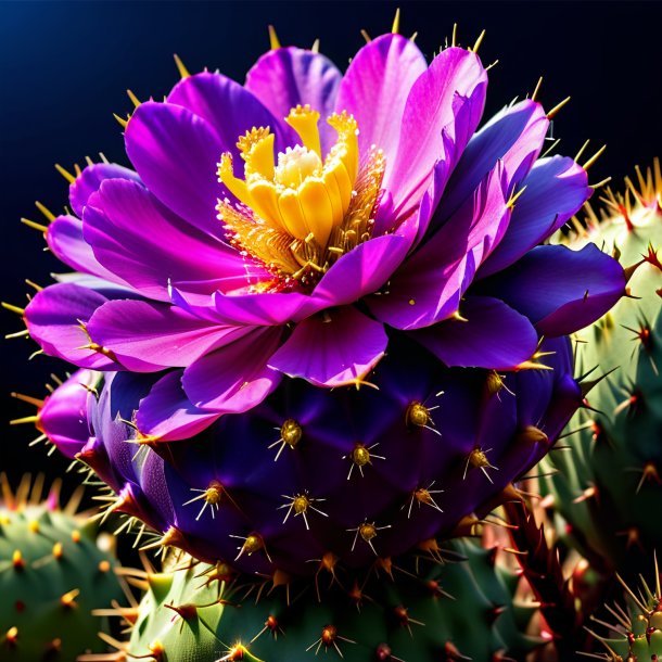 Portrayal of a purple prickly pear