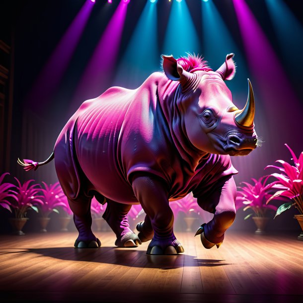 Image of a fuchsia dancing rhinoceros