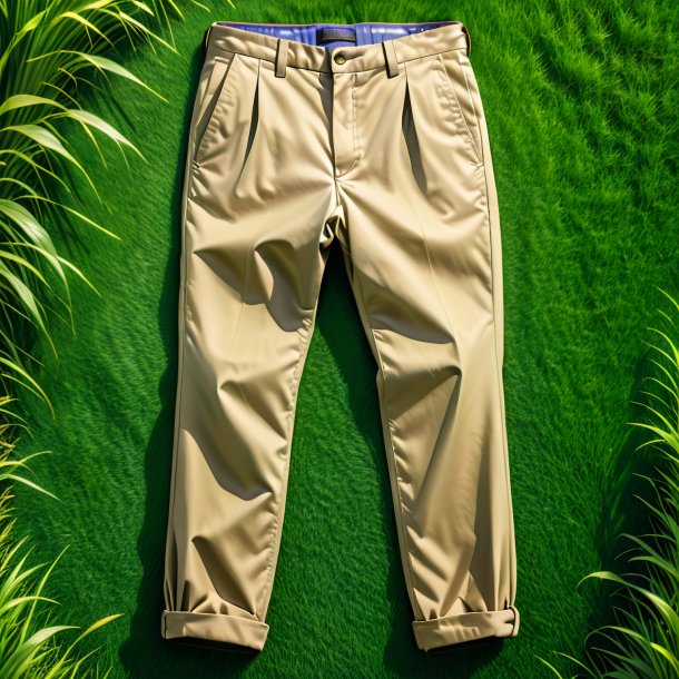 Drawing of a khaki trousers from grass