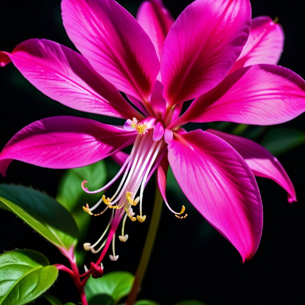 Fotografía de un almizcle rosa fucsia