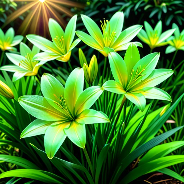 Photo of a green zephyranthes