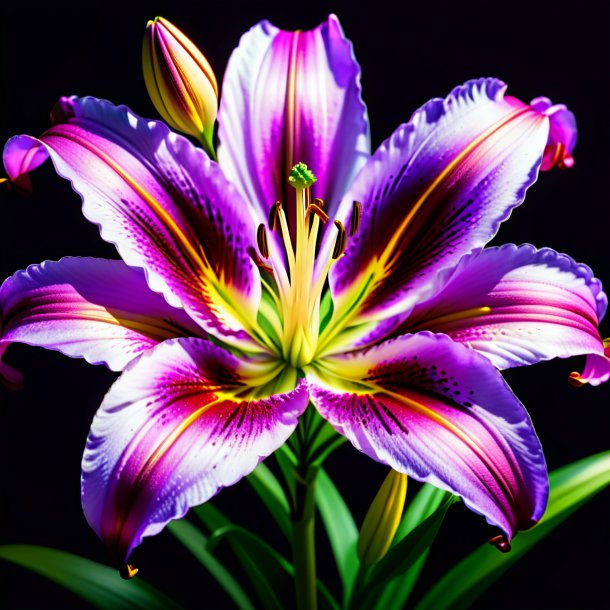 "imagery of a purple lily, lent"