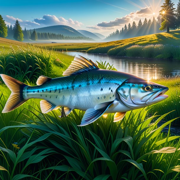 Image of a waiting of a haddock in the meadow